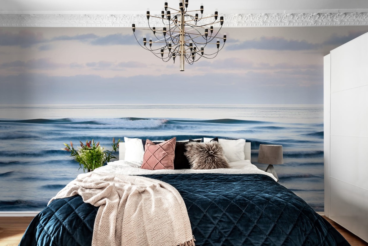 Electric style bedroom wall mural